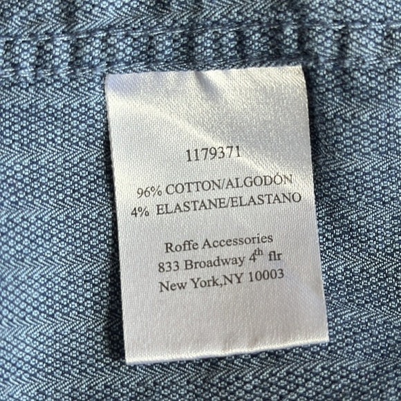 English Laundry Blue Herringbone Button Front Shirt Medium 15 15.5 x 34-35 - Picture 10 of 11